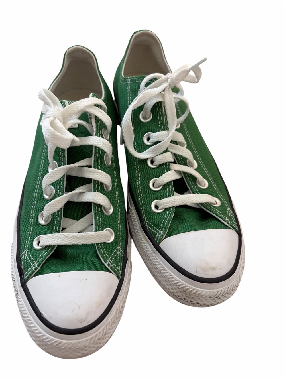 Converse Low-Top Canvas Sneakers in Green and White Unisex
